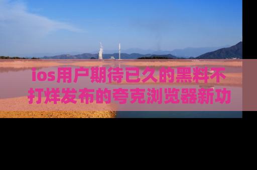 ios用户期待已久的黑料不打烊发布的夸克浏览器新功能上线啦!