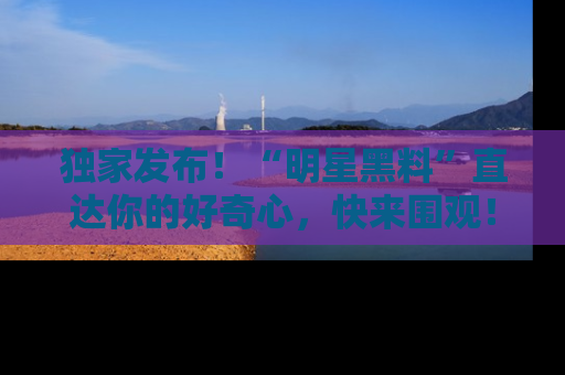 独家发布！“明星黑料”直达你的好奇心，快来围观！
